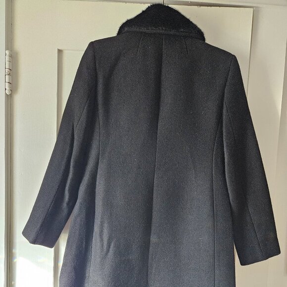 J. Crew Collection Savoy Faux Fur-Trim Topcoat Size 0 NWT - Picture 3 of 6